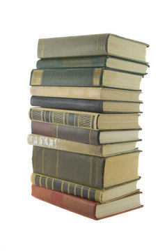stack of books isolaited on a white background