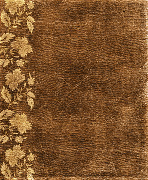 The Old  Relief  Brown Paper With Flowers
