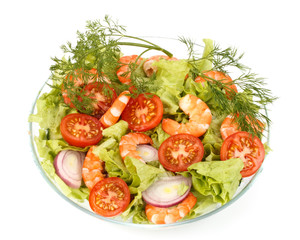 Salad from shrimps
