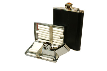 cigarette case and flask