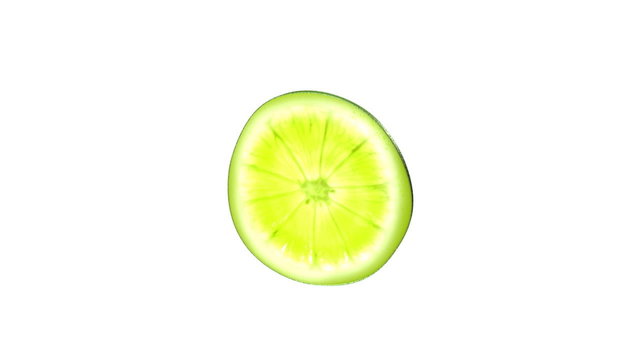 Lime slice rotating,seamless loop