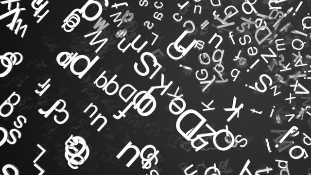 Falling letters , ground reflection