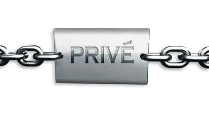 Plaque 3D privé fond blanc