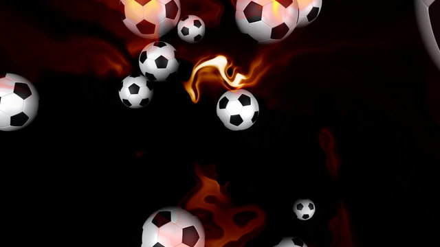 Soccer balls on fire
