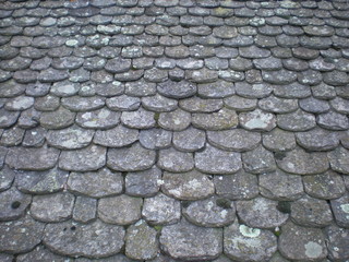Toit en lauze traditionnelle (Lozère)