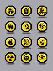 cool warning and protect symbols