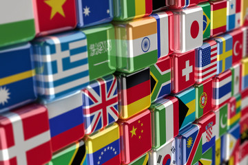 International flag-cubes