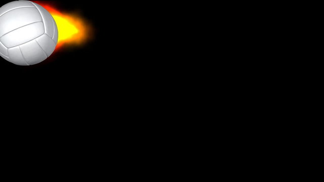 Volley ball with fire trail and Alpha