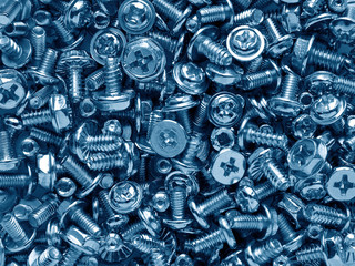 Computer screws close-up