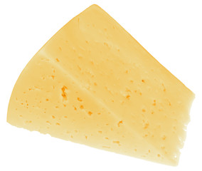 Isolated piece of cheese