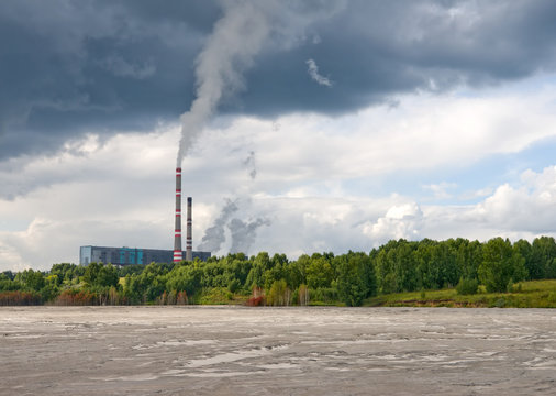 power plant and ash-disposal area