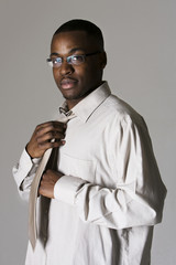 black male straightening tie