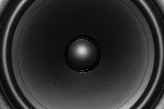 Close up of audio monitor speaker