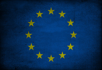 Europe union flag on vintage paper