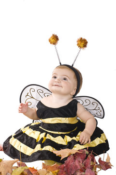 The girl in a  costume of a bee