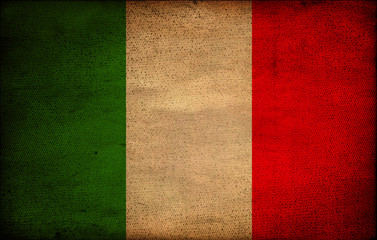 Italian flag on vintage paper