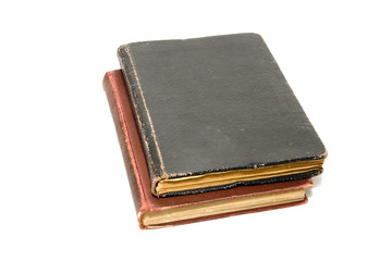 Two antique book isolated on white.