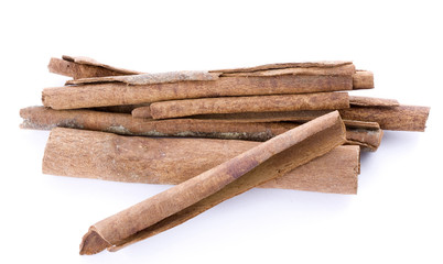 Cinnamon sticks isolated on white background