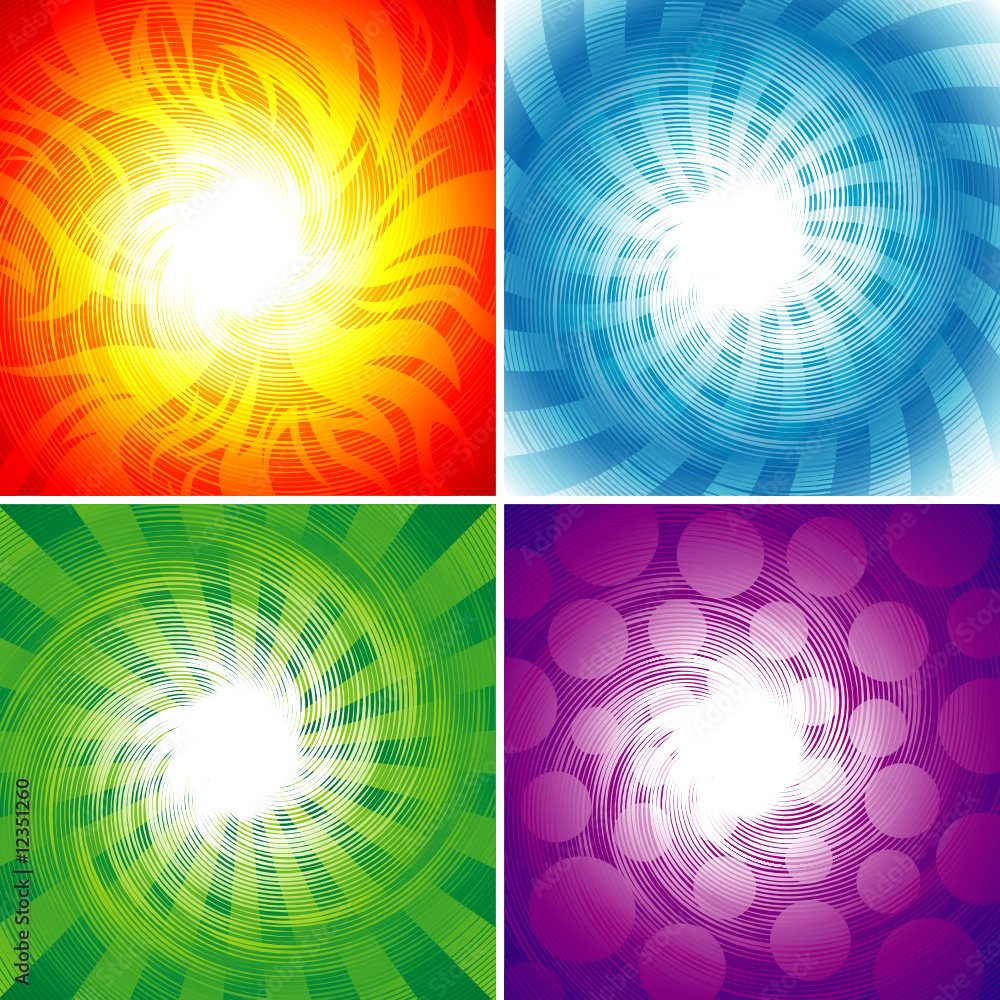 Poster set of four elements background, vector illustration layered.