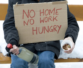 Obdachlos, arbeitslos, hungrig