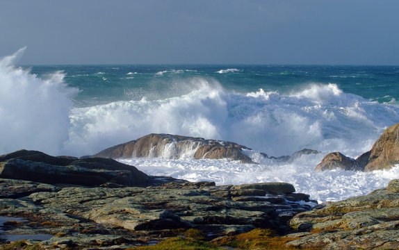 mer agit&eacute; en bretagne
