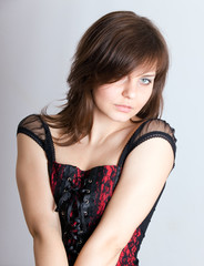 The girl in a corset
