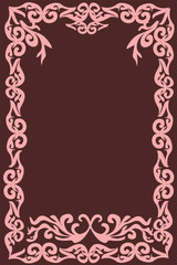 curled pink frame on brown