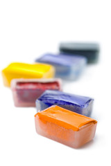 colorful paints isolated