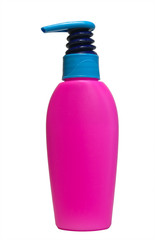 pink bottle with dispenser isolated