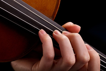 Violin background and fingers