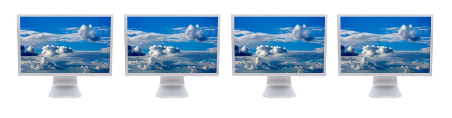 Fototapeta premium Four LCD computer monitor