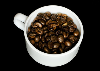 Coffee isolated on black