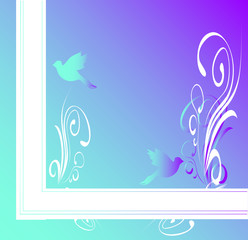 Fototapeta na wymiar doves on blue background