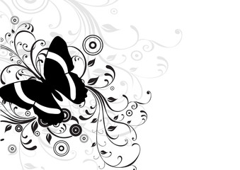 coin au papillon noir cercles