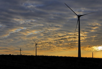 Obraz premium Parc d'éoliennes en construction