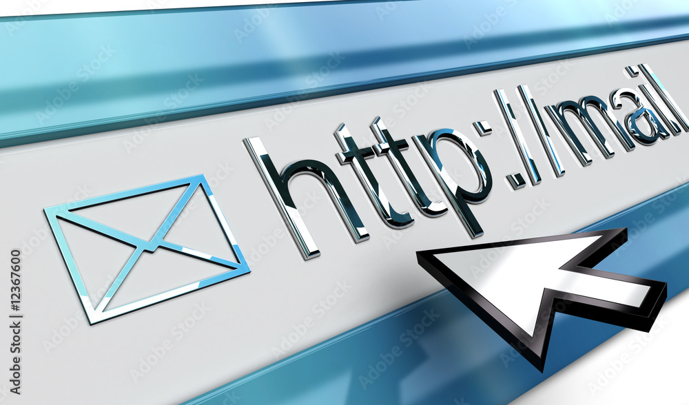Fototapete email internet browser bar with smooth surface mouse pointer