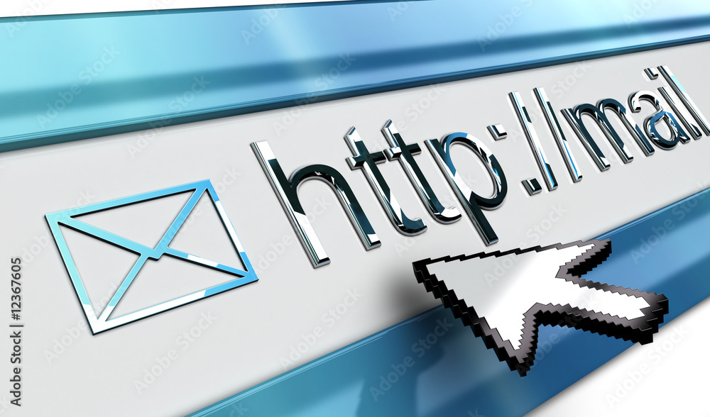 Aufkleber email internet browser bar with mouse pointer in vista style.