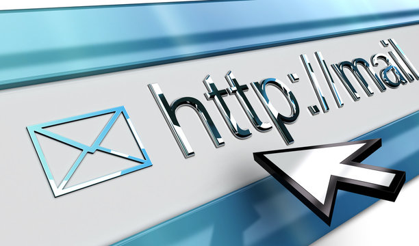 Email Internet browser bar with smooth surface mouse pointer
