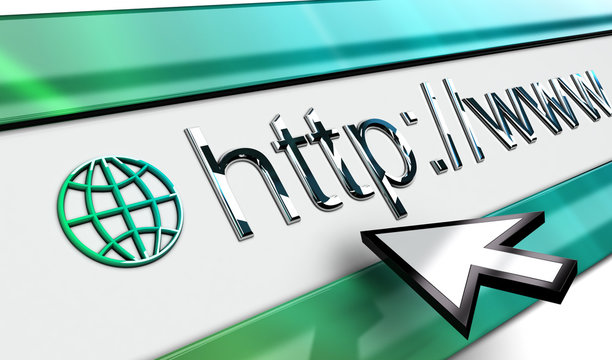 Web Internet browser bar with mouse pointer in vista style.