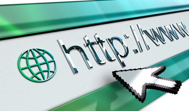 Web www http Internet browser bar with mouse pointer