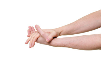 hands giving applause over a white background