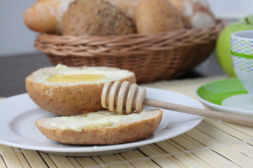 Fresh bread With Honey