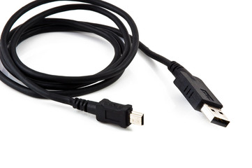 usb cable with mini-usb laying