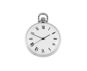 Old scratched watch isolated on white background