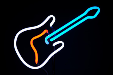 neon lit guitar