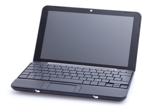 netbook with nearly empty keyboard