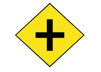 crossroad warning sign