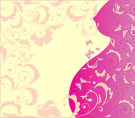 illustration with pregnant woman profile