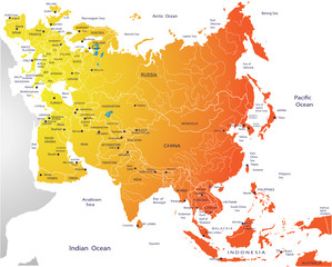 Obraz premium Political map of Eurasia