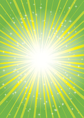 Obraz premium Green blast of stars and swirl